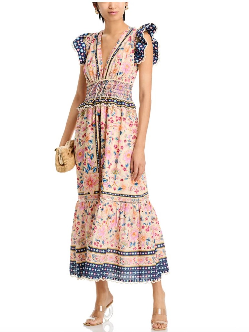Farm Rio Superbloom Tapestry Cream Maxi Dress